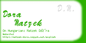 dora matzek business card